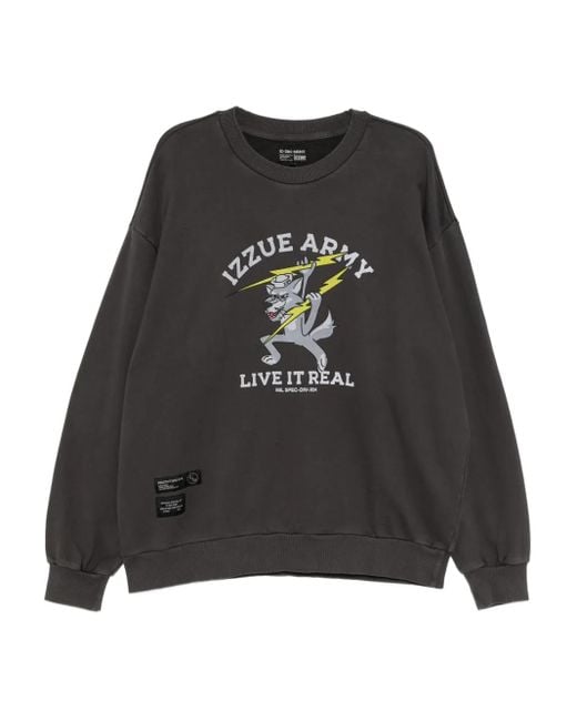 Izzue Black Graphic-Print Sweatshirt for men