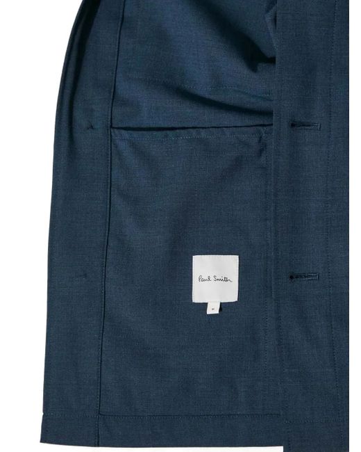 Paul Smith Blue Double-Pocket Button-Down Shirt Jacket for men