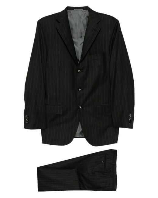 Kiton Black Single-Breasted Suit for men