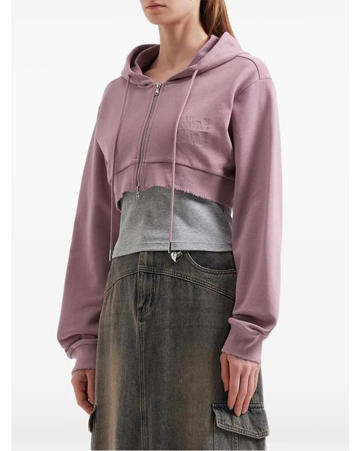 Mini Cream Purple Logo-Patch Top