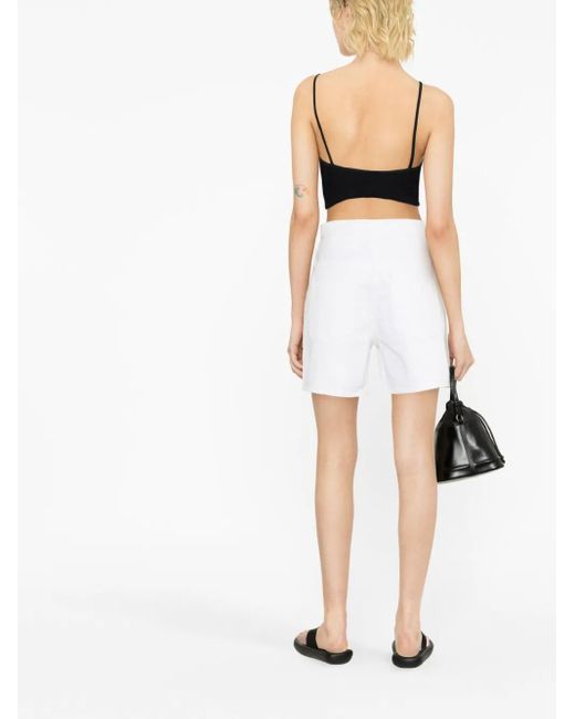 Agolde White Cut-Out Denim Shorts