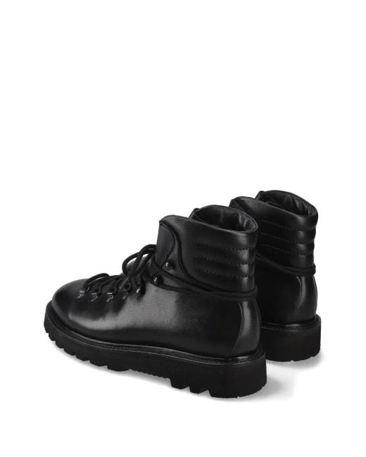 Premiata Black Lace-Up Leather Boots for men