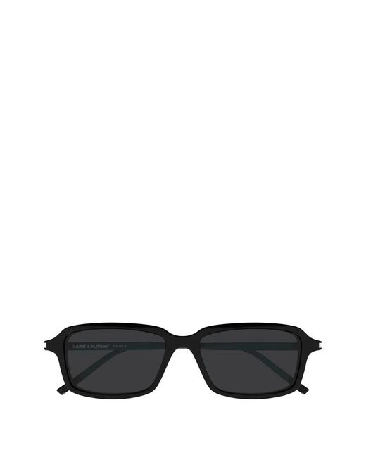 Saint Laurent Black Rectangle-Frame Sunglasses for men