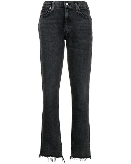 Agolde Blue Lyle Low-Rise Slim-Cut Jeans