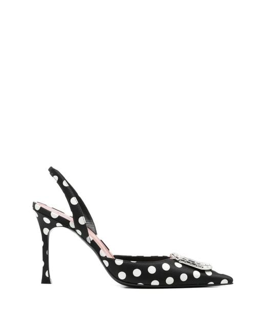 AMINA MUADDI White Camelia Crystal-Embellished Pumps