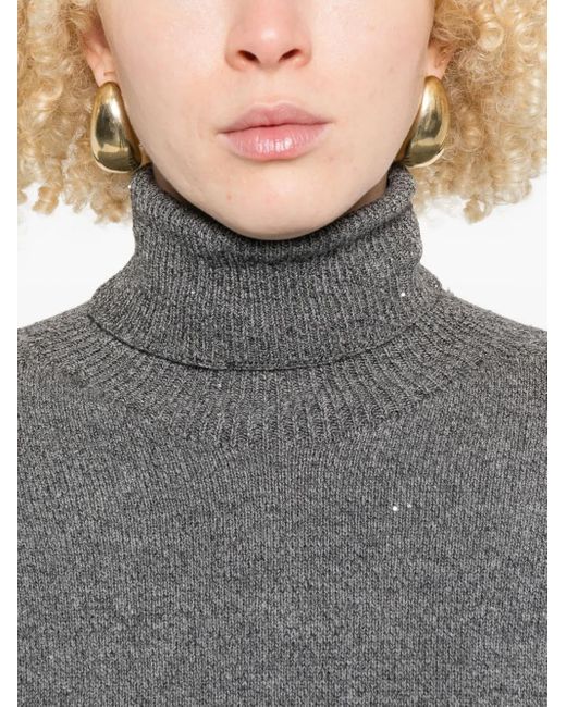 Abito A Collo Alto Con Decorazione di Liu Jo in Gray