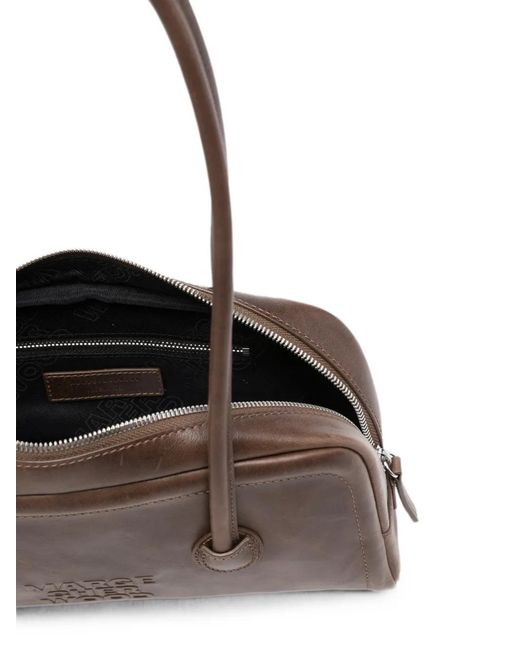MARGE SHERWOOD Brown Logo-Debossed Leather Shoulder Bag