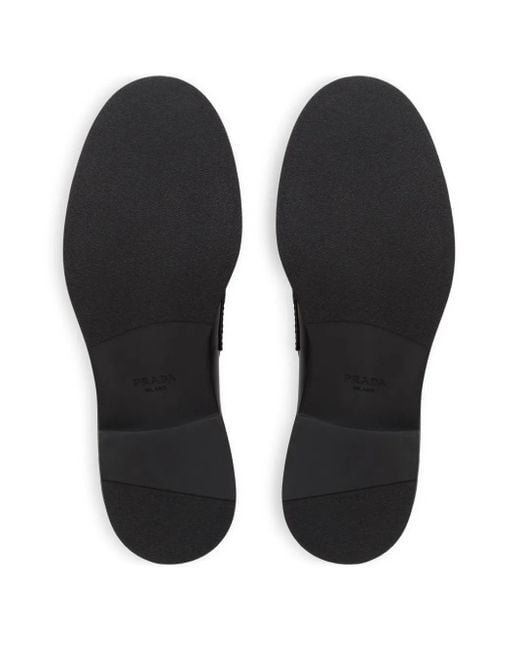 Prada Loafer Aus Gebürstetem Leder in Black für Herren