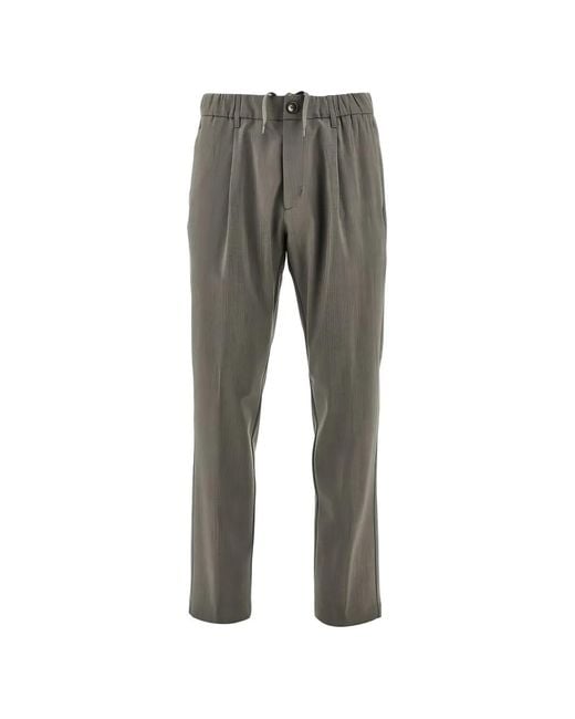 Herno Gray Drawstring Pleated Trousers for men