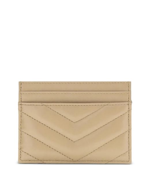 Saint Laurent Natural Quilted Logo Cardholder