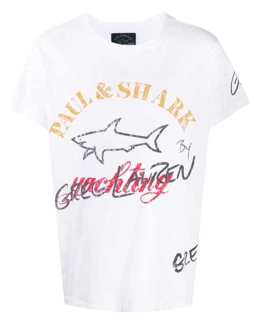 メンズ Paul & Shark by Greg Lauren クルーネック Tシャツ White