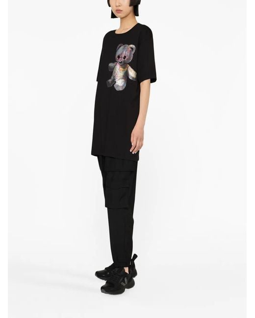 Philipp Plein Black Teddy Bear-Print Cotton T-Shirt