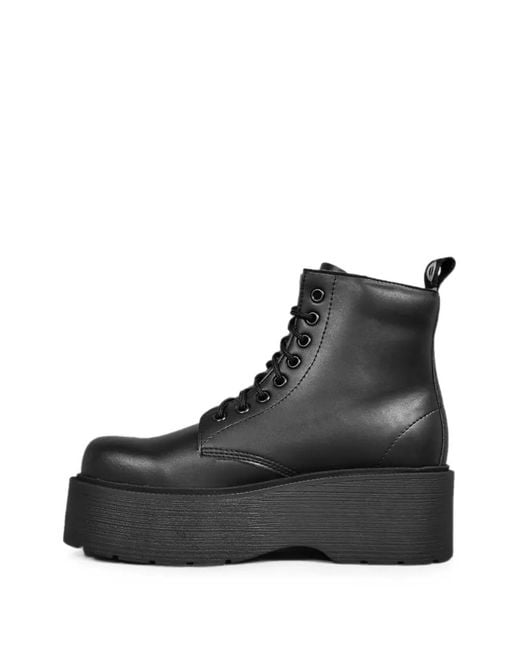 Altercore Black Adara Platform Lace-Up Boots
