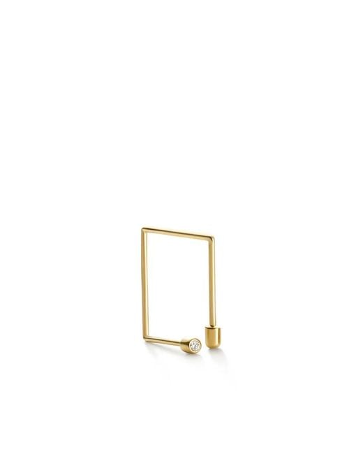 Shihara White 18Kt Twist Square 02 Diamond Single Earring