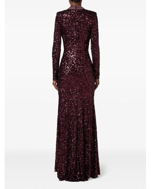 chinese dress ladies Anna Black Crystal Embellished Front Slit Maxi Dress main image 0