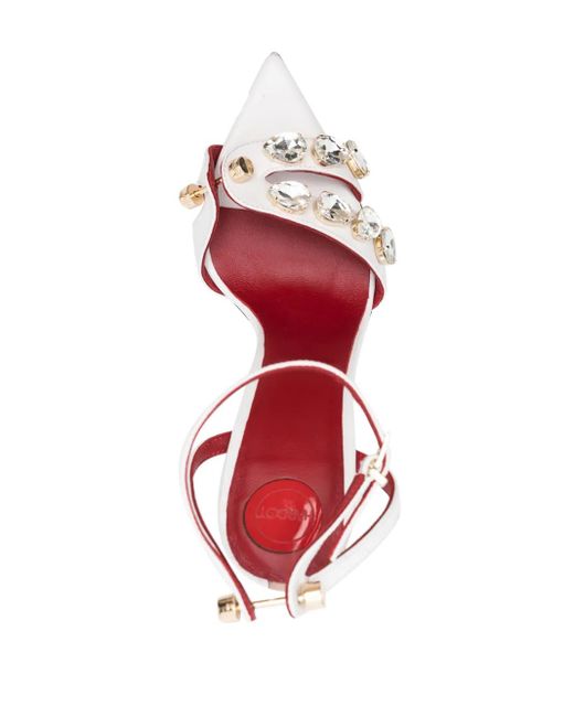 HARDOT White Booty 120Mm Crystal-Embellished Sandals