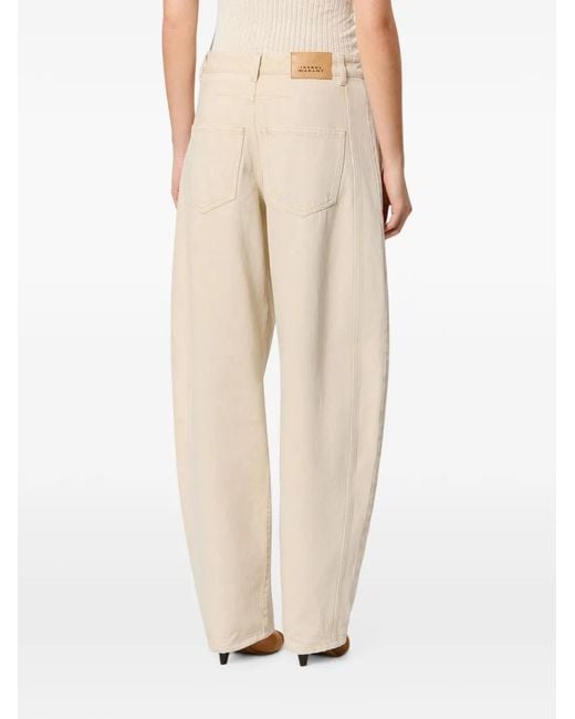 Isabel Marant Natural Lisha Barrel-Leg Jeans