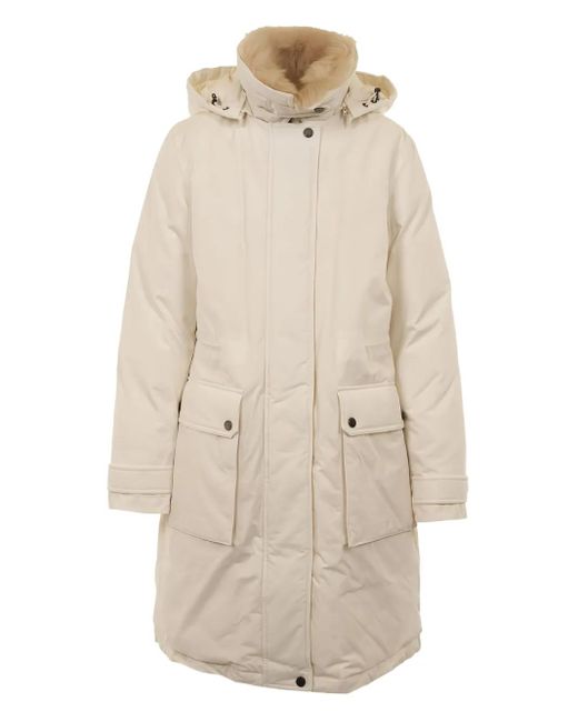 Woolrich Natural Versatile Mixed-Fabric Jacket