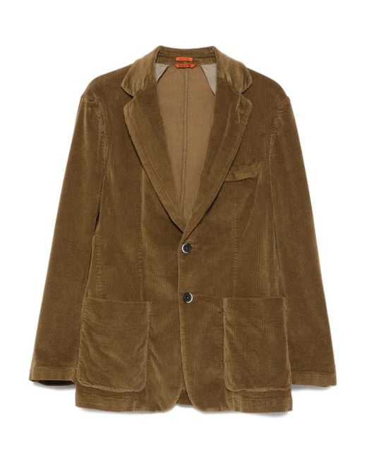 Barena Brown Corduroy Two-Button Blazer for men