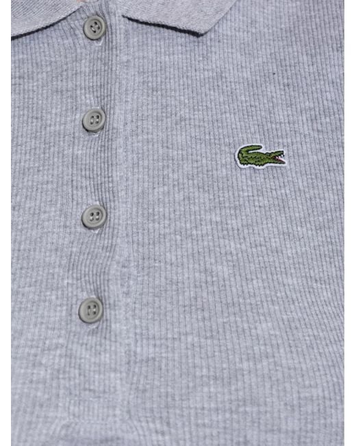 Lacoste Gray Ribbed Polo Shirt
