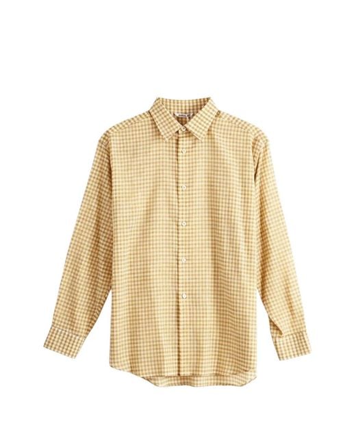 Auralee Natural Airy Gingham-Check Shirt