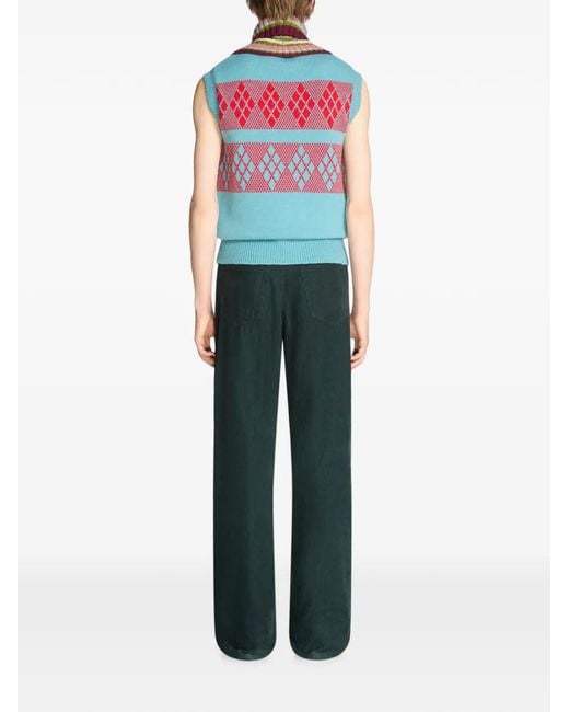 Dries Van Noten Green Loose Overdyed Pants for men