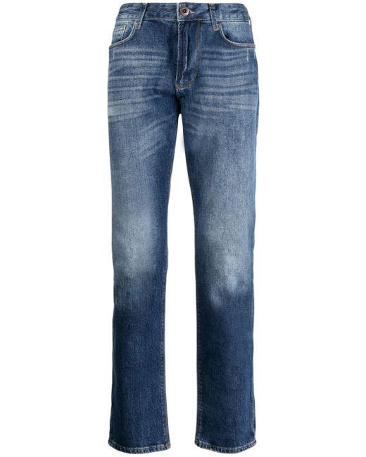 Emporio Armani Straight Jeans in het Blue voor heren