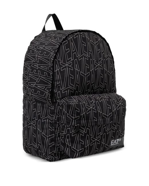 EA7 Black Sac À Dos À Imprimé Graphique
