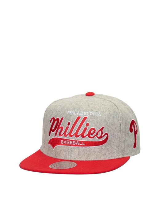 Mitchell & Ness Red X Philadelphia Phillies Tailsweep 2.0 Baseball Snapback Cap for men