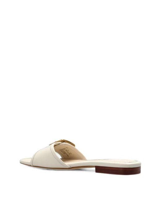 COACH White Buckle-Fastening Leather Sandals