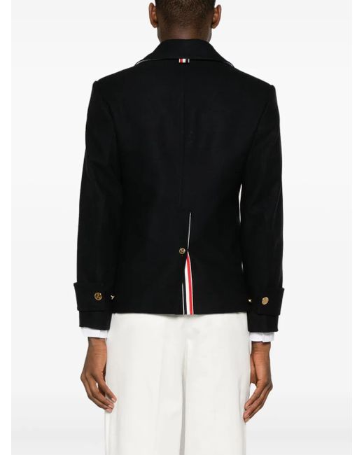 Thom Browne Wollen Sailorjas Met Dubbele Rij Knopen in het Black voor heren