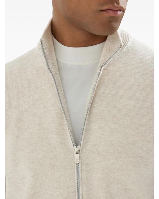 Brunello Cucinelli White Cashmere Cardigan for men