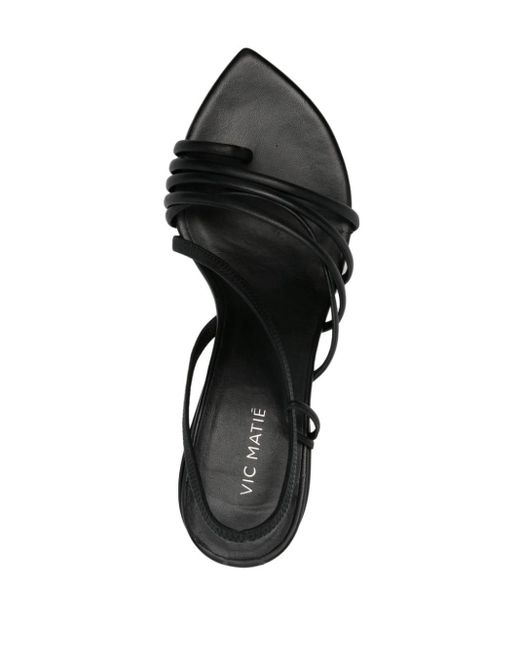 Vic Matié Black Asymmetric Slash 60mm Sandals