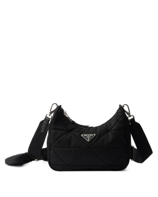 Prada Black Padded Re-Nylon Shoulder Bag