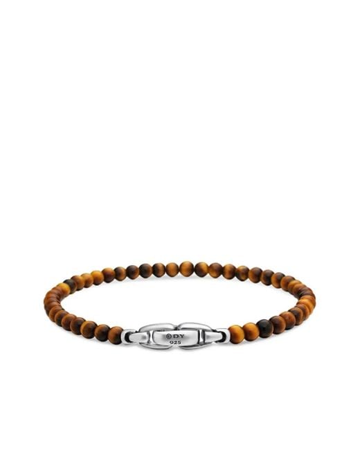 David Yurman White Sterling Spiritual Beads Bracelet (4Mm) for men