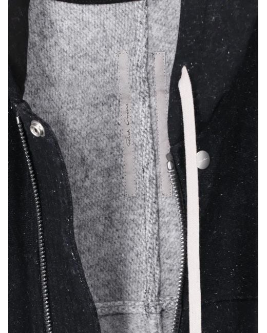 Rick Owens Black Hoodie À Fermeture Zippée for men
