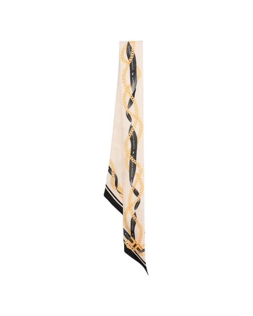 Elisabetta Franchi Metallic Chain-Print Scarf