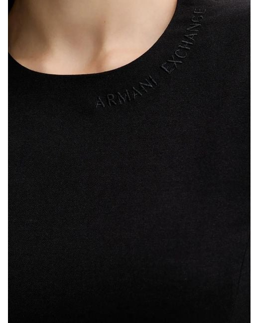ARMANI EXCHANGE Black Flap-Pocket Mini Dress