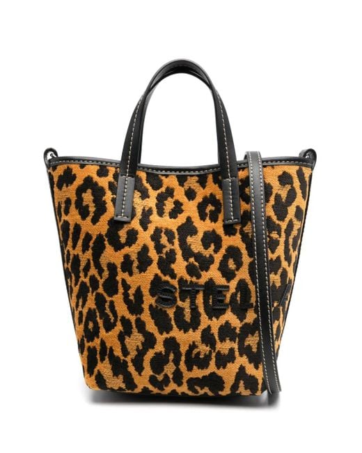 Sac Seau À Motif Léopard En Jacquard Stella McCartney en coloris Black