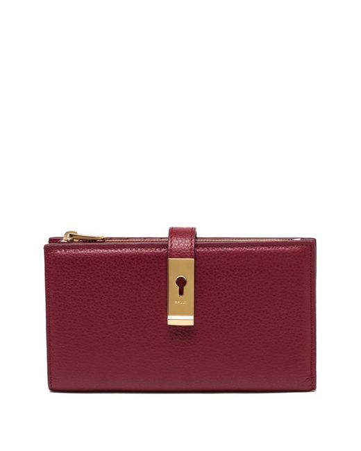 Bally Purple Lock Me Long Wallet