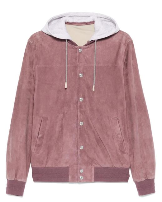 Eleventy Bomberjacke Mit Kapuze in Pink für Herren