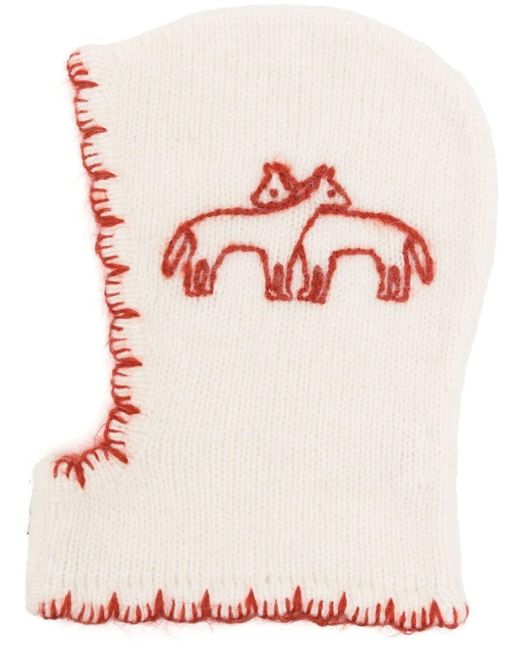 Shrimps Pink Ford Embroidered-motif Balaclava