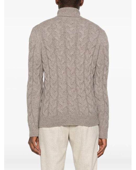 Gran Sasso Rollkragenpullover mit Zopfmuster in Gray für Herren