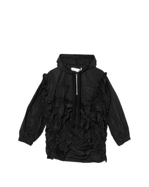 Tao Comme Des Garçons Black Ruffled Hooded Jacket