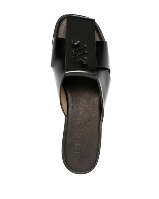 Hereu Black Corema Leather Mules