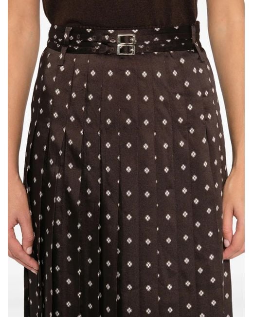 Gonna Midi Plissettata A Fantasia di Sandro in Brown