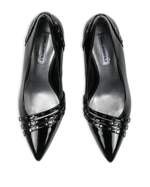 Karl Lagerfeld Black 105Mm Sarabande Studded Pointed Pumps