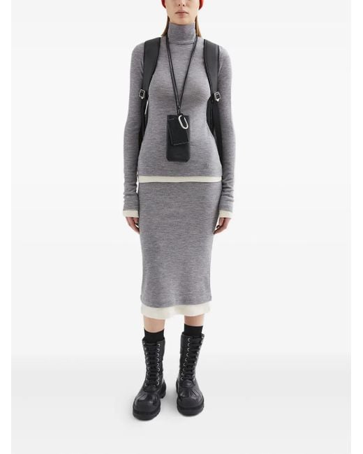 Jil Sander Gray Wool Layered T-Shirt