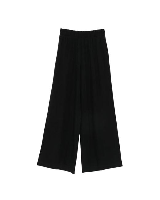 MOUTAKI Black Elasticated-Waistband Palazzo Pants