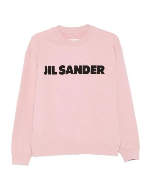 Jil Sander Pink Logo-Print Sweatshirt